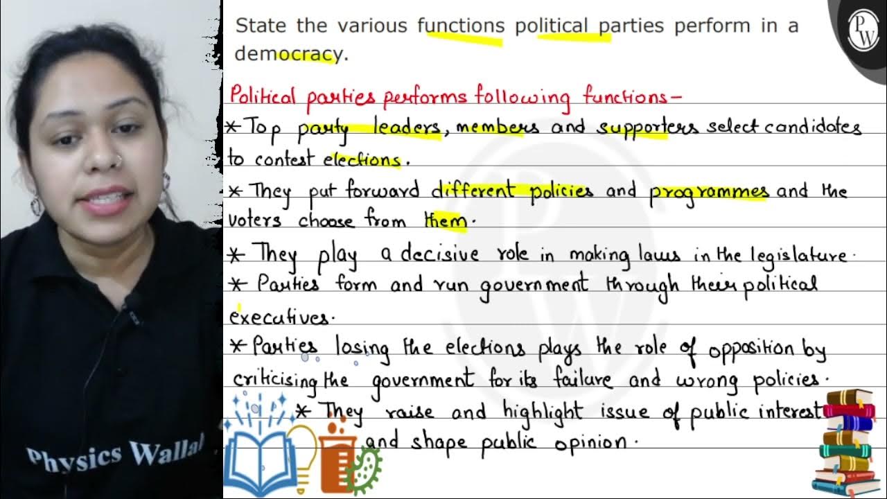 state-the-various-functions-political-parties-perform-in-a-democracy