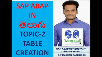 SAP ABAP TABLE CREATION TOPIC 2 IN TELUGU