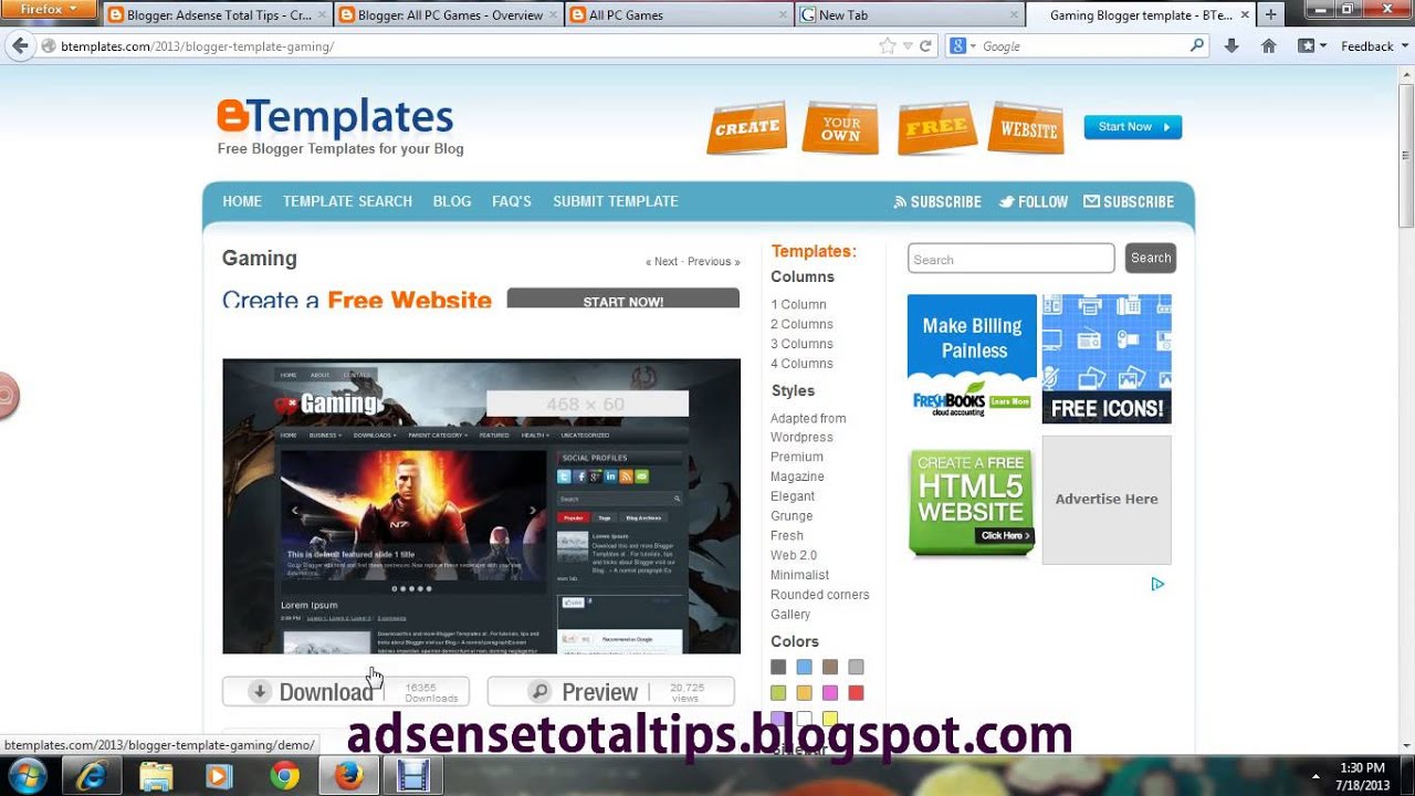 How to change blogger Template in 2 Easy Min. 2013 - YouTube
