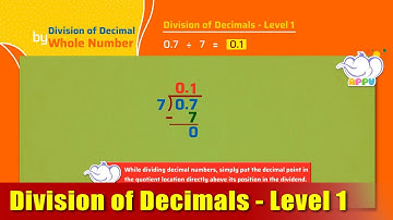 G4 - Module 30 - Exercise 1 - Division of Decimals - Level 1 | Appu Series | Grade 4 Math Learning