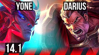 YONE vs DARIUS (TOP) | 300+ games | KR Master | 14.1