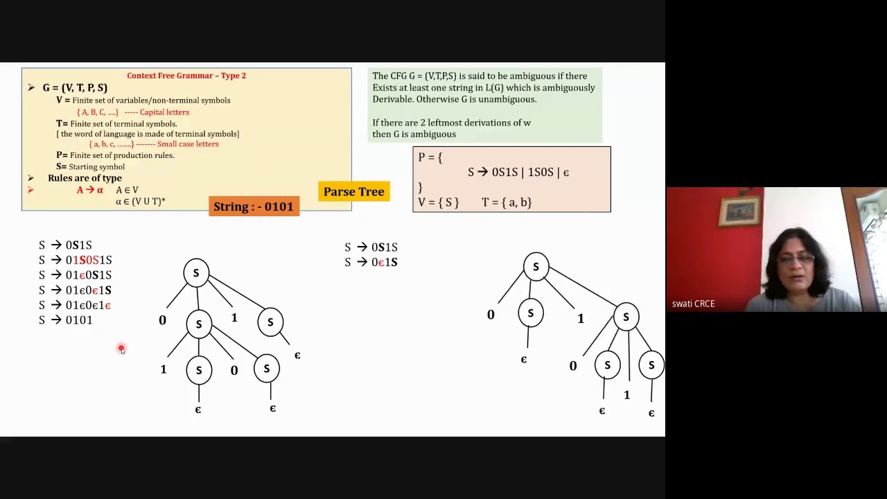 Lecture 34 - Theory of Computer Science - Context Free Grammar ...