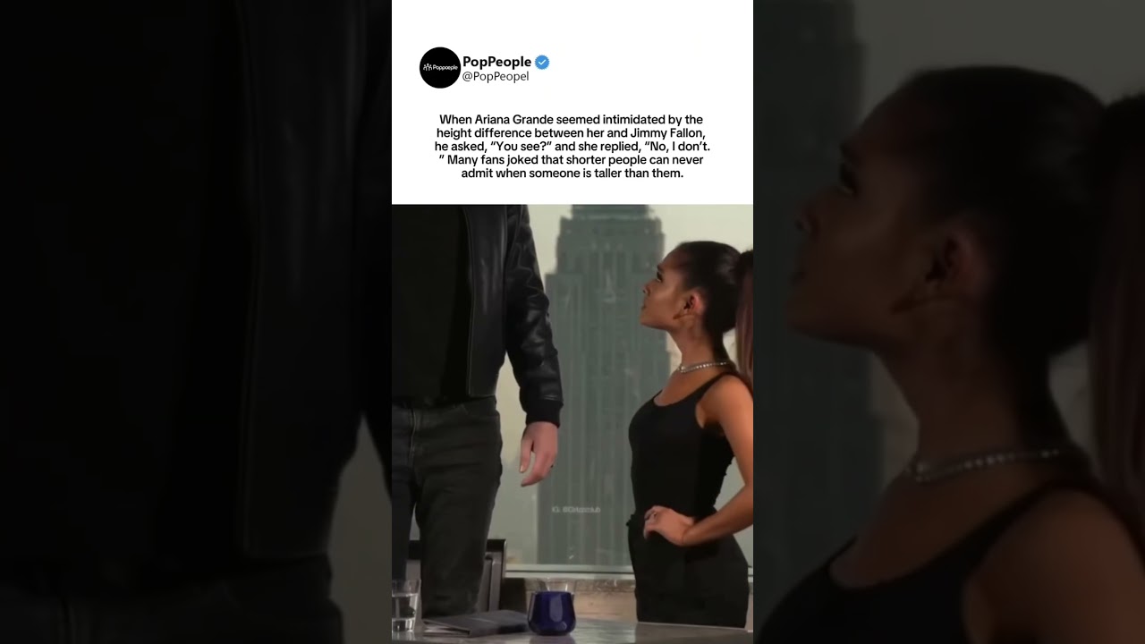 Ariana Grande and Jimmy Fallon joke about height difference on air #arianagrande