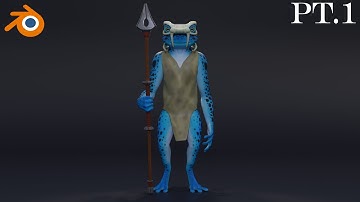 Blender 4.3 Sculpting - Frog Man - 3d Modeling - Retopology - Time-lapse Part 1