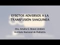 Efectos adversos a la transfusión sanguínea