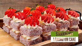 Use This Mixing Method for the Best Strawberry Lamington Cake / The Perfect Sponge Cake Recipe!