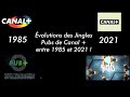Volution des jingles pubs de canal  entre 1985 et 2021  au 2 octobre 2021