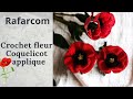 Droitiers crochet fleur coquelicot 