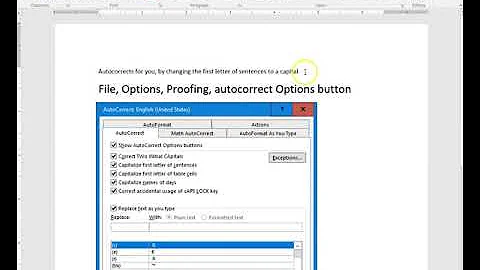 Autocorrect Capitalize first letter of sentences Word 2016