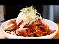 Korean spicy whelks with noodles (Golbaengi-muchim: 골뱅이무침)