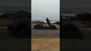 Czinger 21C V Max covered in green Carbon Fiber out for some photo opportunities along 17 Mile Dr...