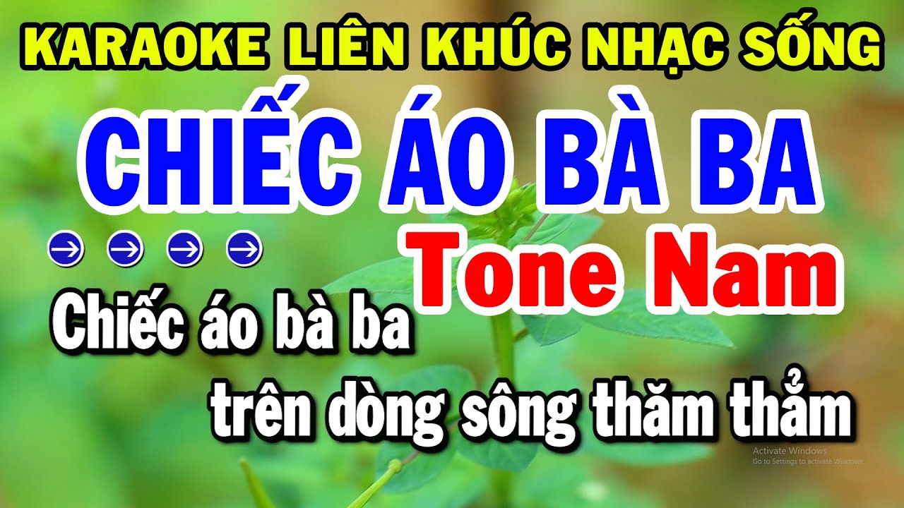 Karaoke Liên Khúc Tone Nam Dễ Hát | Tuyển Chọn Nhạc Trữ Tình Bolero Xưa Hay Nhất - Chiếc Áo Bà Ba