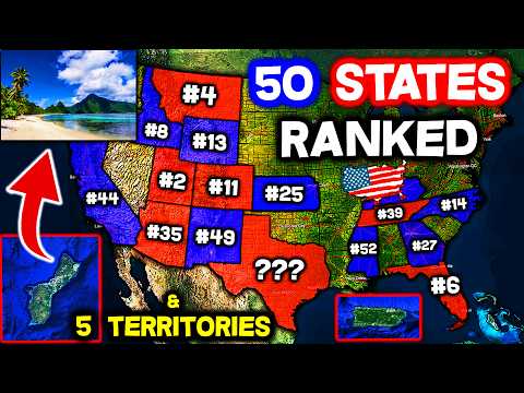 All 55 States & Territories in AMERICA Ranked WORST to BEST