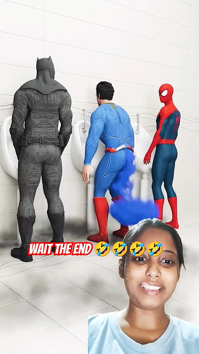 Yah kaise toilet kar raha hai🤣😂🤣 #batman #superman #spiderman #greenscreen #shorts @deepcamera