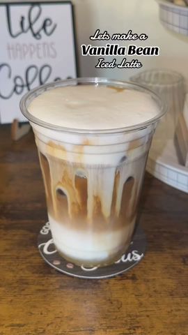 Vanilla bean iced latte recipe #coffee #shorts #viral