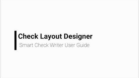 779081 SMART CHECK WRITER - Check Layout Designer