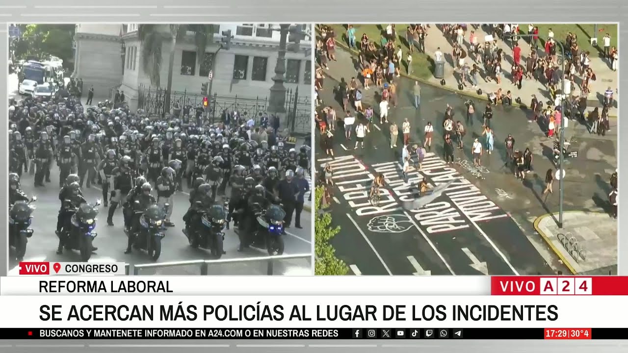 🚨 PIEDRAS, BOTELLAS Y PALOS CONTRA LA POLICÍA: DIPUTADOS TRATAN LA REFORMA LABORAL