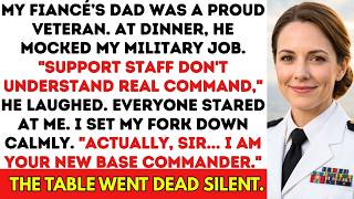 My Fiancé's Father Mocked Me at Dinner — He Had No Idea I Was His New Commander