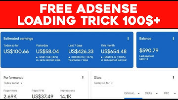 FREE Adsense Loading Trick 100$ per day | Adsense Loading Kaise kare 100% safe | adsense loading