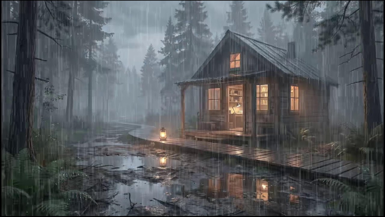 Sleep Instantly 🌧️ Forest Cabin Rain Sounds at Night for Deep Sleep and Insomnia Help