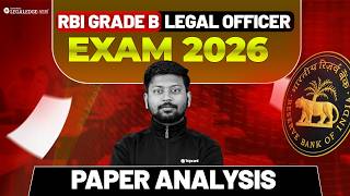 RBI Grade B Law Officer Exam: Detailed Analysis🔥 Difficulty Level + Expected Cut Off #rbigradeb2026