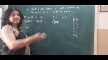 Simple Additions and Subtractions By Increasing Or Reducing Tens.