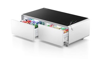 Lazy bar Smart Coffee Table  - Double refrigerator drawers. #smartcoffeetable
