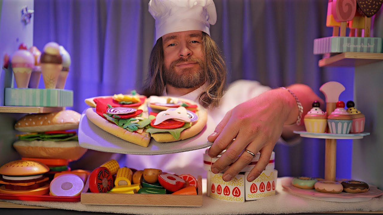 ASMR | Добро пожаловать в магазин деревянных сэндвичей, пиццы, бургеров и пирожных