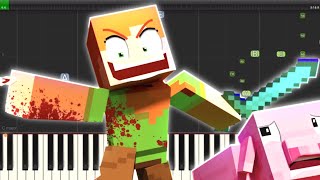 Video thumbnail of "Angry Alex - Piano Tutorial - Minecraft Animation Song"