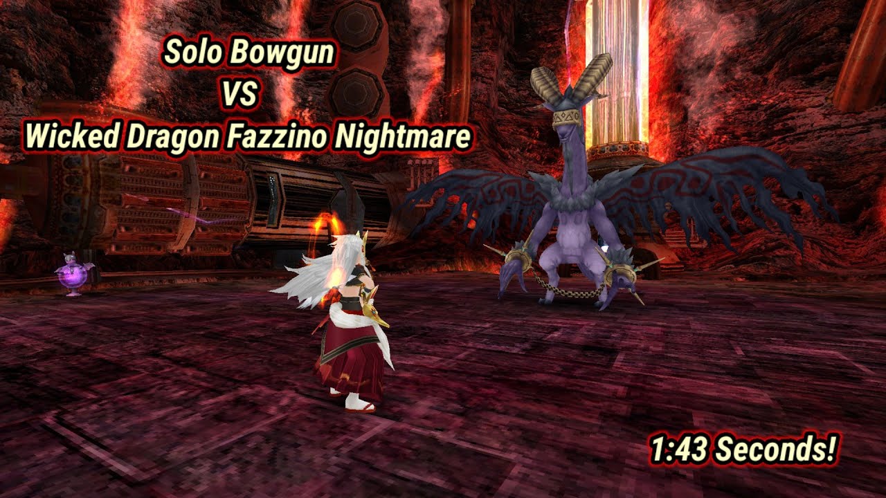 Toram Online Solo Bowgun VS Wicked Dragon Fazzino Nightmare (143