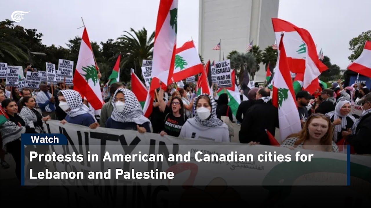 Protests in American and Canadian cities for Lebanon and Palestine