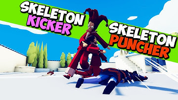 Skeleton Kicker & Skeleton Puncher vs Every Faction - TABS MODS GAMEPLAY