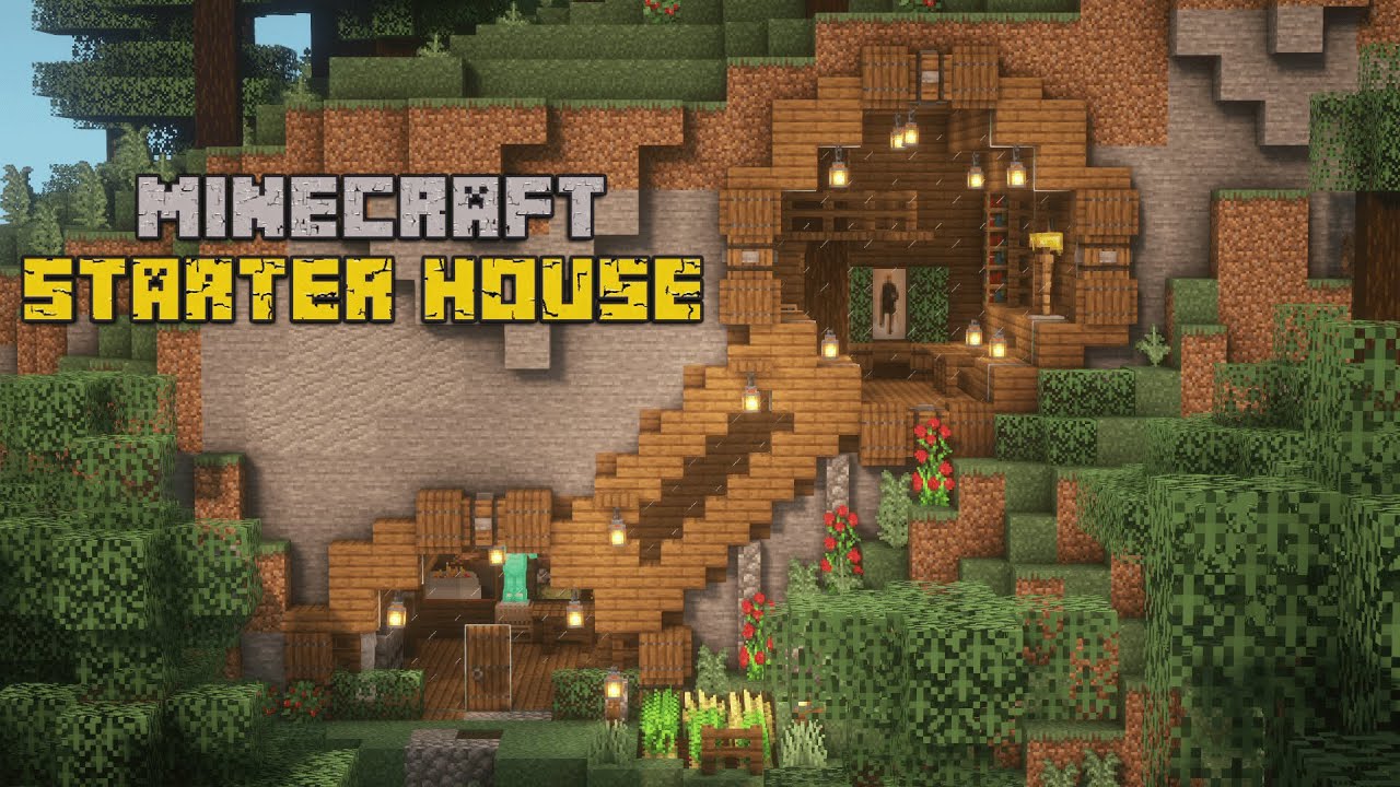 Minecraft | How to Build Easy Mountain Starter House | Survival Base ...