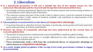 Global Trend Chapter 3 Part 2: Major Theories of International Political Economy (IPE)