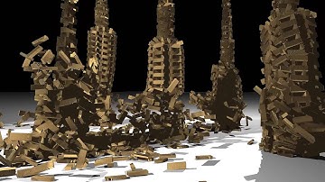 Lightwave 11 Bullet Dynamics test, Keva Planks