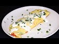 Omelet with sausage and cream