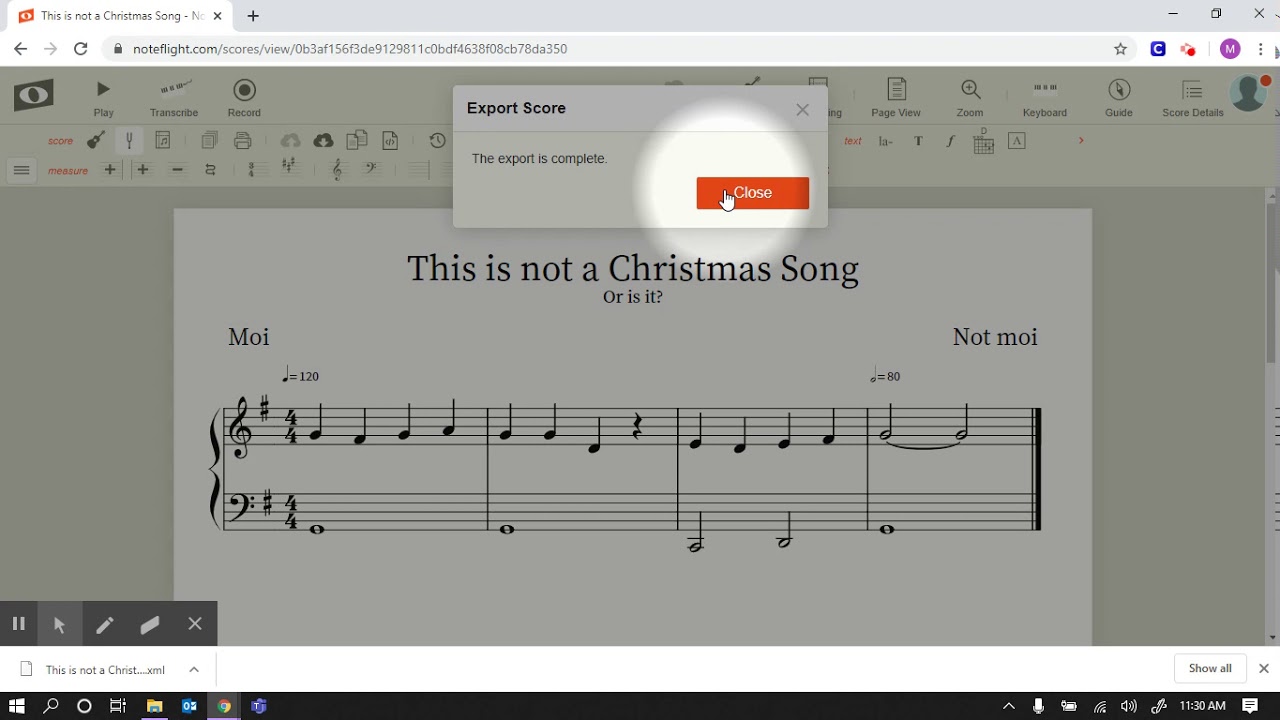 Noteflight file transfer - YouTube