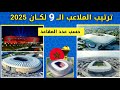 ترتيب ملاعب المغرب التسعة المحتضنة لكأس افريقيا 2025 حسب عدد المقاعد 