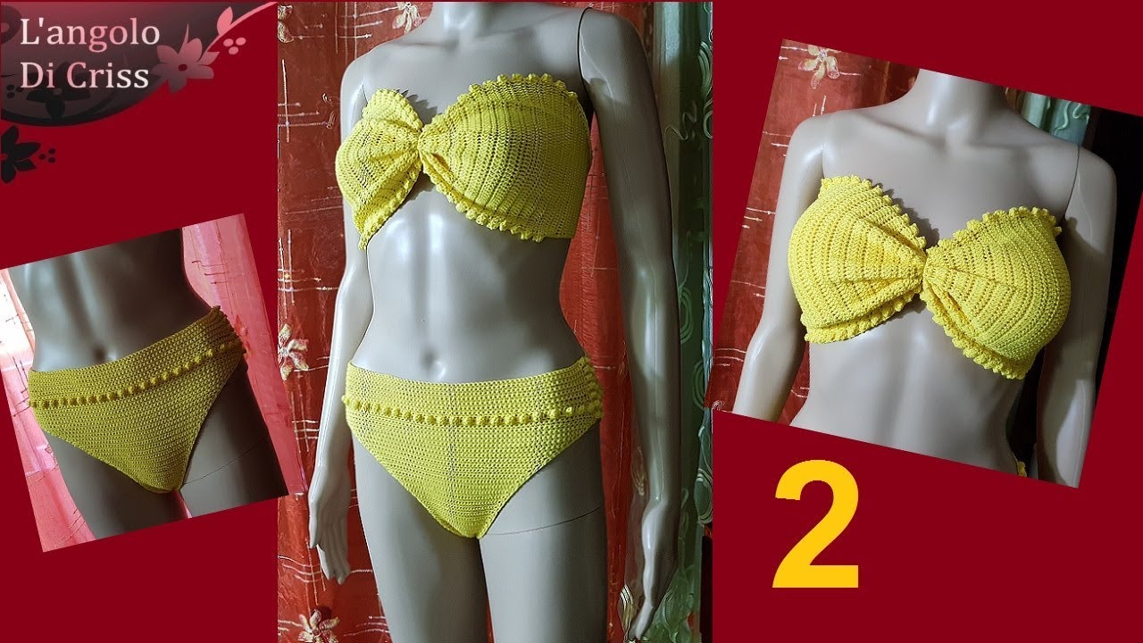 Bikini Crochet Main - Perizoma Beige - Fait Main - Taille XS à XL - Neuf Avec étiquettes