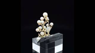 MIKIMOTO（ミキモト） アコヤ真珠 幸福の木 ブローチ K14イエロー