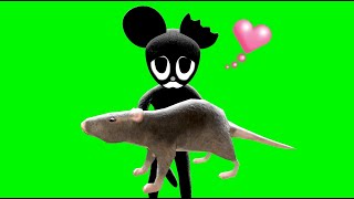 Cartoon mouse  ❤️ RAT...? Green screen [ trevor henderson ]