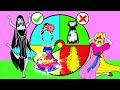 Paper Dolls Dress Up - Sadako and Rapunzel Spin Wheel Challenge Dress Handmade - Fairy Tales #80