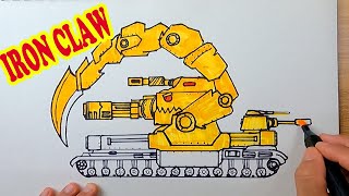 Vẽ xe tăng iron claw theo phim hoạt hình xe tăng