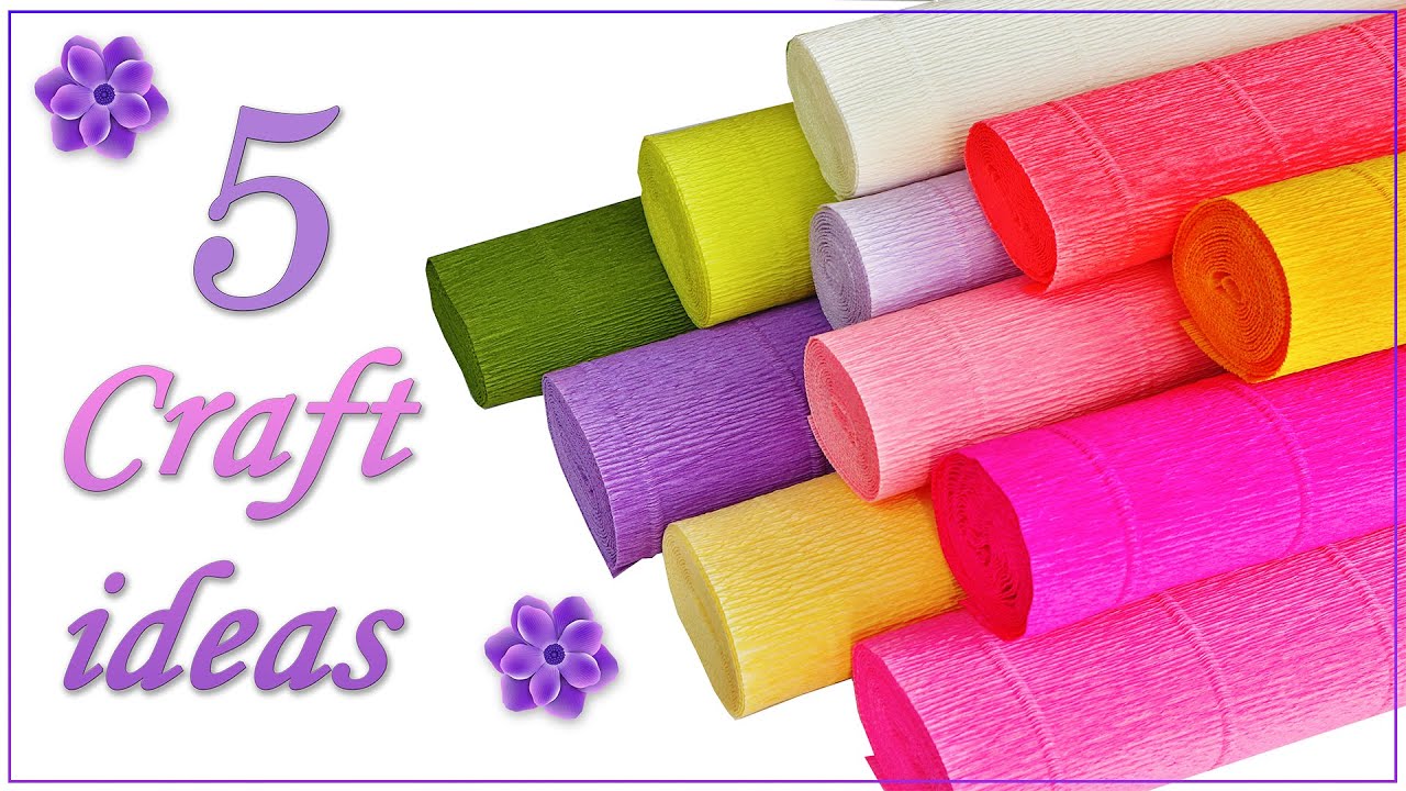 5 IDEAS 🌺 Crepe Paper Flowers/Home Decor