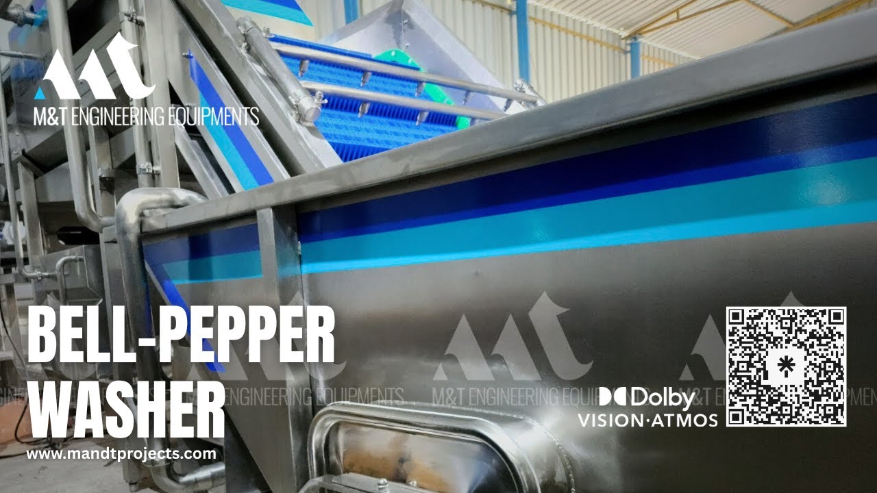 Bell Pepper Processing Machine, Vegetable Washer, Capsicum Washing Drying Sorting equipment's.