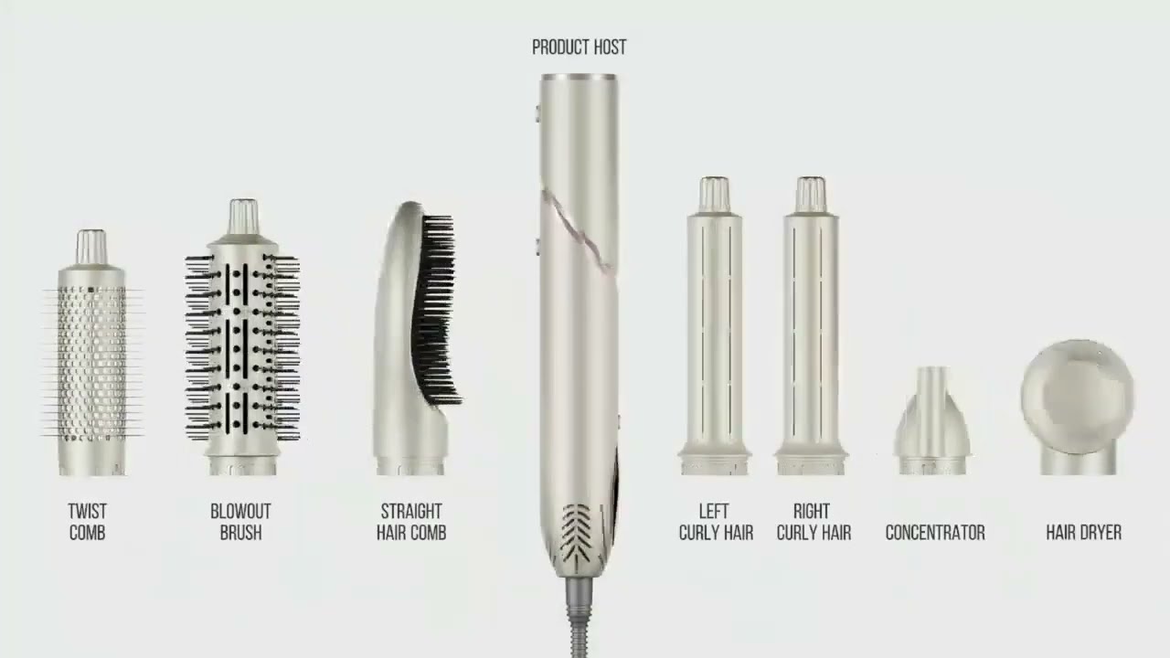ABEND AD525 профессиональный 7 в 1 фен стайлер с насадками 1400W