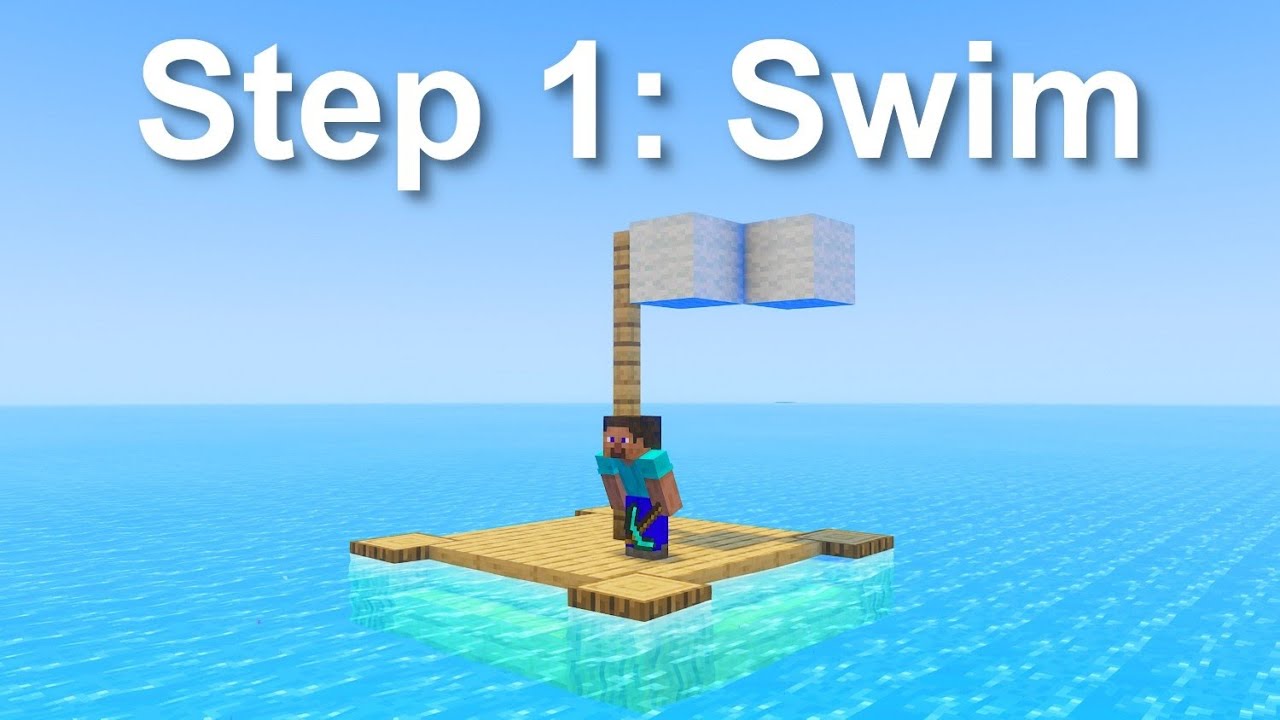 Minecraft Safety Raft Surviving on a Raft in an Ocean in Minecraft - YouTube