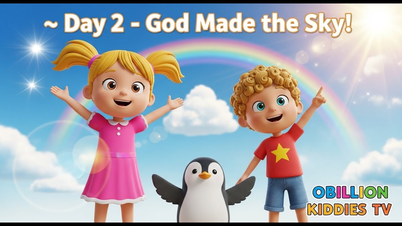 Day 2 – God Made the Sky! | Bible Creation Story for Kids | Children’s Christian Cartoon