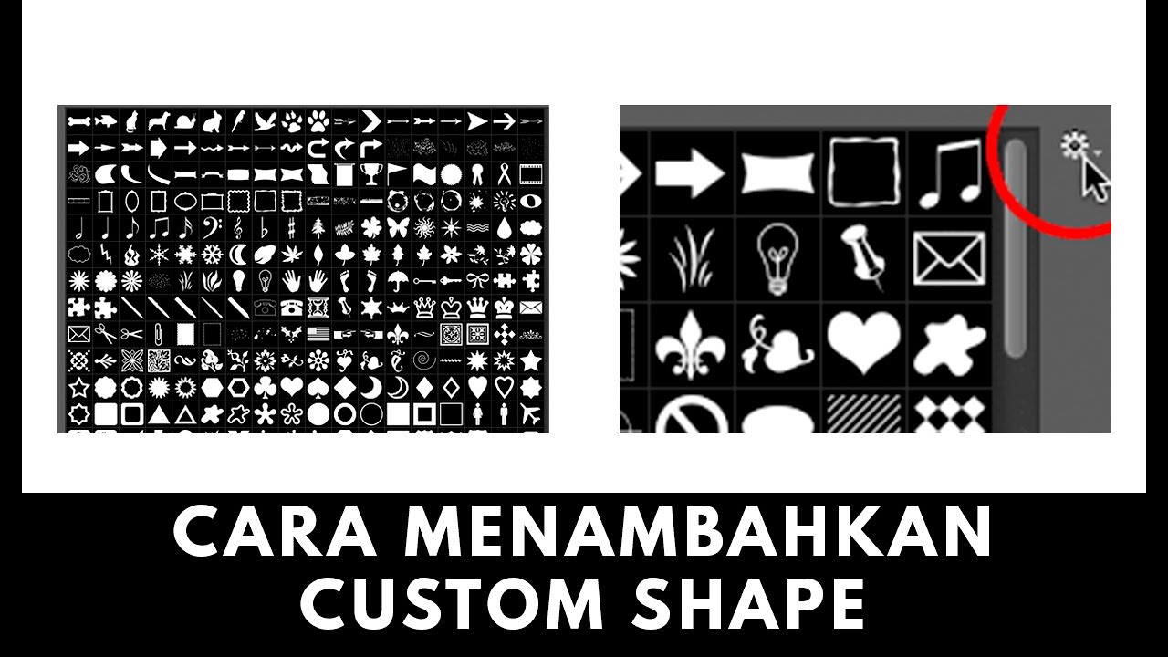 Cara download dan menambahkan custom shape di photoshop adobe