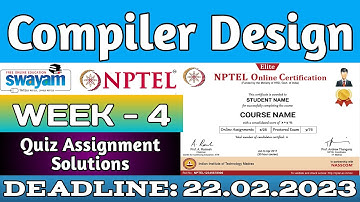 NPTEL Compiler Design Week 4 Assignment Solutions | Jan 2023